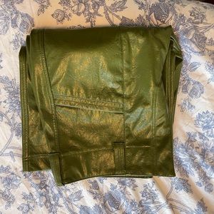 Free people star crossed lovers green leather pants